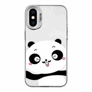 For iPhone XS Max Cartoon Panda TPU Hybrid PC Phone Case(Wink Panda)