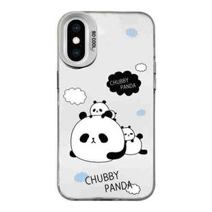 For iPhone XS Max Cartoon Panda TPU Hybrid PC Phone Case(Sleep Panda)