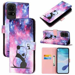 For TCL 50 LE 5G Colored Drawing Pattern Plain Weave Leather Phone Case(Baby Panda)