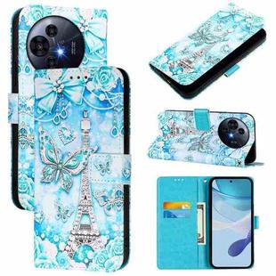 For TCL 50 Pro NxtPaper Colored Drawing Pattern Plain Weave Leather Phone Case(Tower Butterfly)