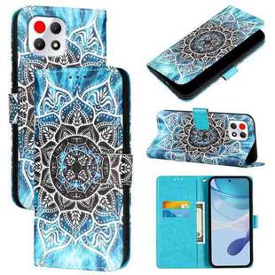 For T-Mobile REVVL 7 5G Colored Drawing Pattern Plain Weave Leather Phone Case(Undersea Mandala)