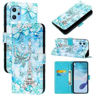 For UMIDIGI Power 7 Max Colored Drawing Pattern Plain Weave Leather Phone Case(Tower Butterfly)