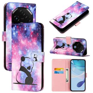 For UMIDIGI G100 Pro Colored Drawing Pattern Plain Weave Leather Phone Case(Baby Panda)