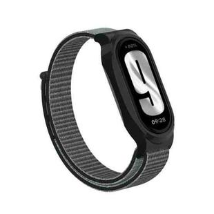 For Xiaomi Smart Band 8 / 9 PC Case + Loop Nylon Hook and Loop Fastener Watch Band(Anchor Gray)