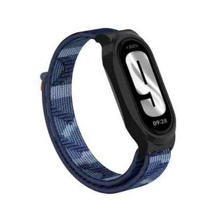 For Xiaomi Smart Band 8 / 9 PC Case + Loop Nylon Hook and Loop Fastener Watch Band(Quiet Blue)