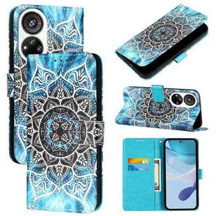 For ZTE Blade V40s   Colored Drawing Pattern Plain Weave Leather Phone Case(Undersea Mandala)