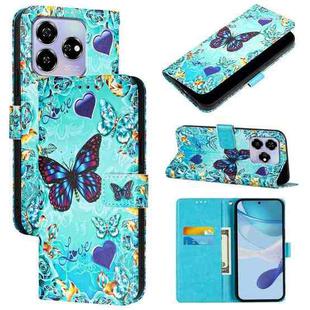 For ZTE Blade V60 / Axon 60 4G Colored Drawing Pattern Plain Weave Leather Phone Case(Love Butterfly)