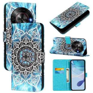 For ZTE Blade A75 5G / Nubia Focus Colored Drawing Pattern Plain Weave Leather Phone Case(Undersea Mandala)