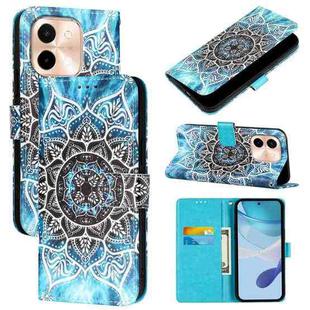 For vivo Y28 4G Colored Drawing Pattern Plain Weave Leather Phone Case(Undersea Mandala)