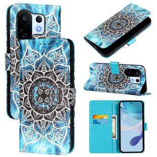 For vivo S30 Pro mini Colored Drawing Pattern Plain Weave Leather Phone Case(Undersea Mandala)