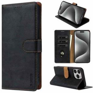 For iPhone 16 Pro Max N.BEKUS CSJ-P1 Solid Color Leather Phone Case(Black)