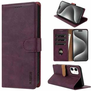 For iPhone 11 N.BEKUS CSJ-P1 Solid Color Leather Phone Case(Wine Red)