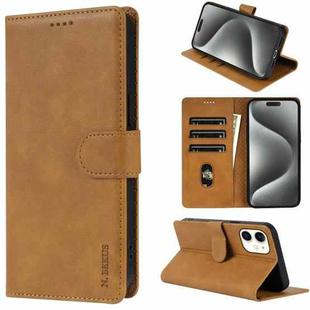 For iPhone 11 N.BEKUS CSJ-P1 Solid Color Leather Phone Case(Brown)