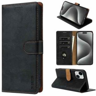 For iPhone 14 / 13 N.BEKUS CSJ-P1 Solid Color Leather Phone Case(Black)