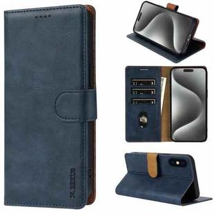 For iPhone XS / X N.BEKUS CSJ-P1 Solid Color Leather Phone Case(Blue)