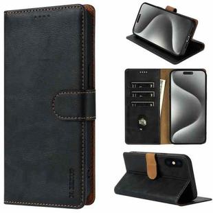 For iPhone XS Max N.BEKUS CSJ-P1 Solid Color Leather Phone Case(Black)