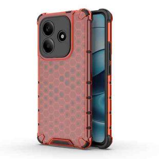 For Redmi Note 14 5G Honeycomb Shockproof Phone Case(Red)