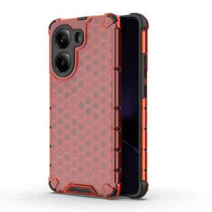 For Redmi Turbo 4 5G Honeycomb Shockproof Phone Case(Red)