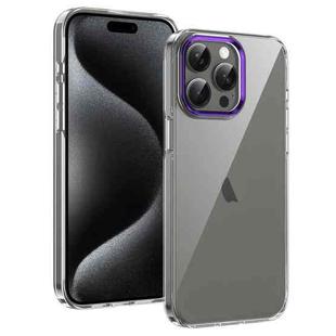 For iPhone 15 Pro Max Ice Feel HD Transparent PC Full Coverage Phone Case(Purple)