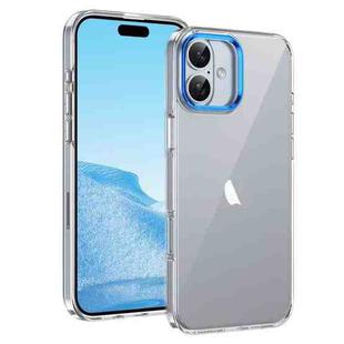 For iPhone 16 Ice Feel HD Transparent PC Full Coverage Phone Case(Blue)