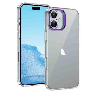 For iPhone 16 Plus Ice Feel HD Transparent PC Full Coverage Phone Case(Purple)