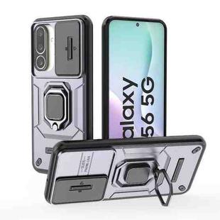For Samsung Galaxy M56 5G Sliding Camshield TPU + PC Shockproof Phone Case with Holder(Purple)