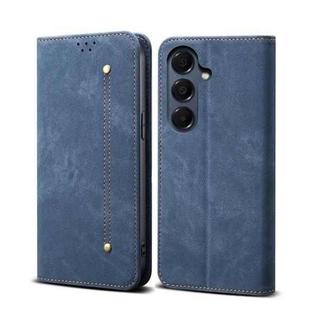 For Samsung Galaxy A17 5G Denim Texture Casual Style Horizontal Flip Leather Case(Blue)