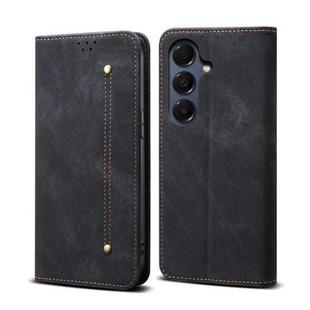 For Samsung Galaxy A17 5G Denim Texture Casual Style Horizontal Flip Leather Case(Black)
