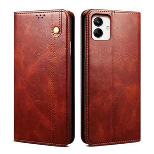 For Samsung Galaxy A06 5G Oil Wax Crazy Horse Texture Leather Phone Case(Brown)