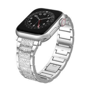 For Apple Watch SE 2023 44mm S-Type Diamond Metal Watch Band(Silver)