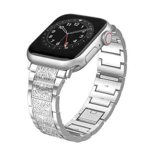 For Apple Watch SE 2023 40mm S-Type Diamond Metal Watch Band(Silver)