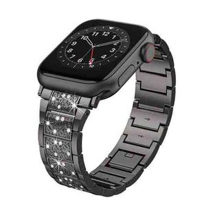 For Apple Watch Series 9 45mm S-Type Diamond Metal Watch Band(Dark Gray)