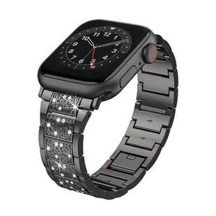 For Apple Watch Series 9 41mm S-Type Diamond Metal Watch Band(Dark Gray)