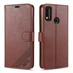 For Huawei Honor 9X Lite AZNS Sheepskin Texture Horizontal Flip Leather Case with Holder & Card Slots & Wallet(Brown)