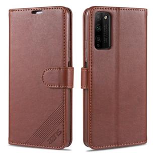 For Huawei Honor 30 Youth AZNS Sheepskin Texture Horizontal Flip Leather Case with Holder & Card Slots & Wallet(Brown)