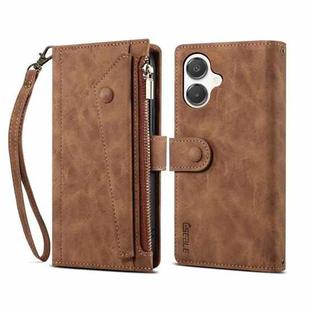 For Samsung Galaxy A07 4G ESEBLE Retro Frosted RFID Flip Leather Phone Case(Brown)