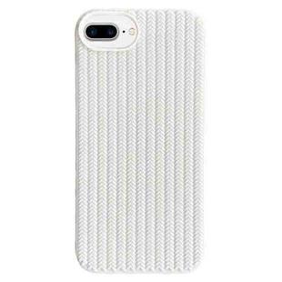 For iPhone 8 Plus / 7 Plus Weave Texture TPU Phone Case(White)