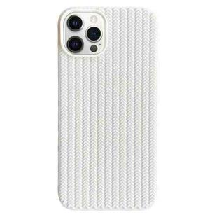 For iPhone 12 Pro Weave Texture TPU Phone Case(White)