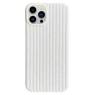 For iPhone 13 Pro Weave Texture TPU Phone Case(White)