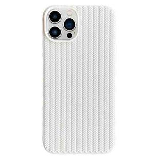 For iPhone 14 Pro Weave Texture TPU Phone Case(White)