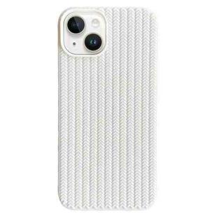 For iPhone 15 Weave Texture TPU Phone Case(White)