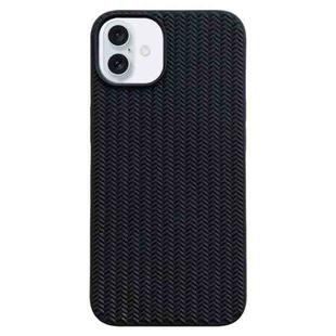 For iPhone 16 Plus Weave Texture TPU Phone Case(Black)