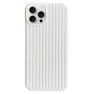 For iPhone 16 Pro Weave Texture TPU Phone Case(White)