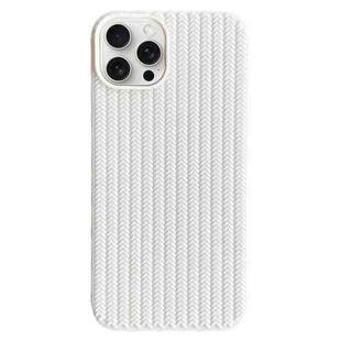 For iPhone 16 Pro Max Weave Texture TPU Phone Case(White)