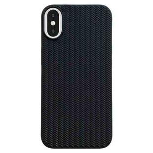 For iPhone XS / X Weave Texture TPU Phone Case(Black)