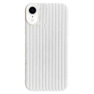 For iPhone XR Weave Texture TPU Phone Case(White)