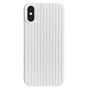 For iPhone XS Max Weave Texture TPU Phone Case(White)