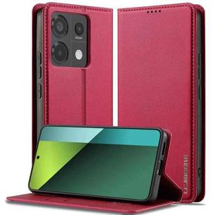 For Redmi Note 13 Pro 5G LC.IMEEKE L1 Series Frosted Fine Texture PU Phone Case(Red)