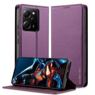 For Redmi Note 12 5G LC.IMEEKE L1 Series Frosted Fine Texture PU Phone Case(Purple)