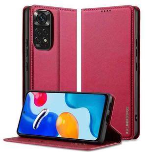 For Redmi Note 11 Pro 5G LC.IMEEKE L1 Series Frosted Fine Texture PU Phone Case(Red)